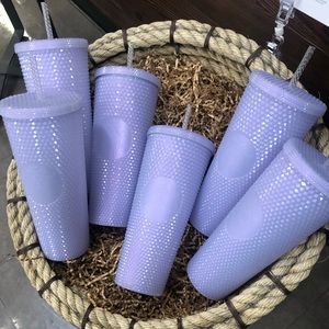 Starbucks Icy White Lilac Venti Bling Studded Tumbler Holiday 2021